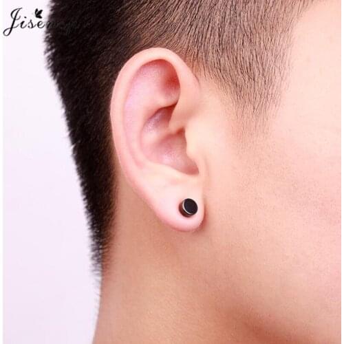 Jisensp Korean Style 1 Piece Punk Magnet Magnetic Earrings Non Piercing Stud Earrings Fashion Jewelry Gift for Women Party Gift