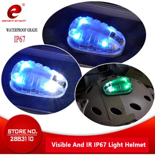 Element Airsoft Tactical Helmet Light HEL-STAR 6 Signal Waterproof Mich FAST Helmet Survival Strobe IR Helmet Light