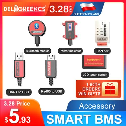 Deligreen Smart BMS parts Bluetooth module Light board CAN module for 4S BMS LiFePO4 200A 3S to 32S Daly BMS