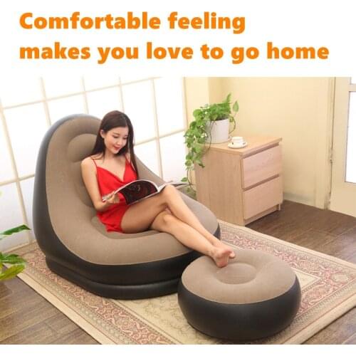 Outdoor inflatable chair single simple sofa leisure nap recliner creative portable folding lazy inflatable sofa air cushion