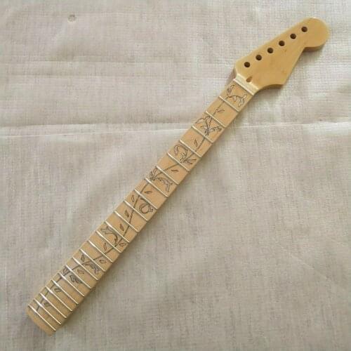 New Maple electric guitar neck 22 fret maple fingerboard Vine inlay yellow gloss