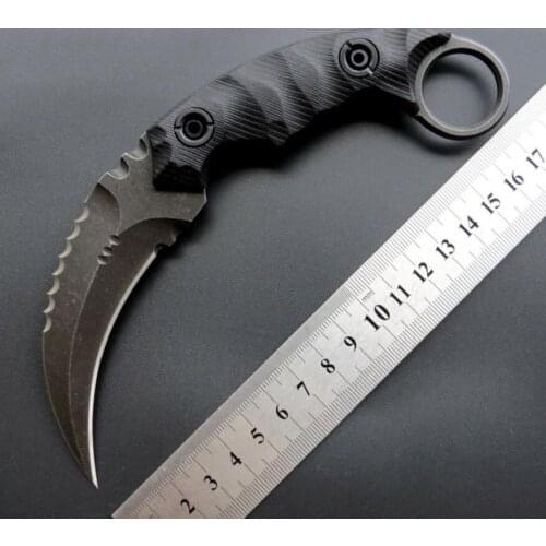 C1691 Karambit Claw D2 Stonewash Blade Fixed Blade Knife Camping Hunting Survival Tactical Pocket Knife EDC Multi Tools