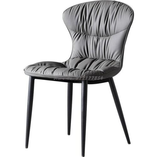 Dining Chair Home Nordic Modern Minimalist Restaurant Dining Chair Light Luxury Net Red Backrest Iron Hotel Chair Cafe Stool