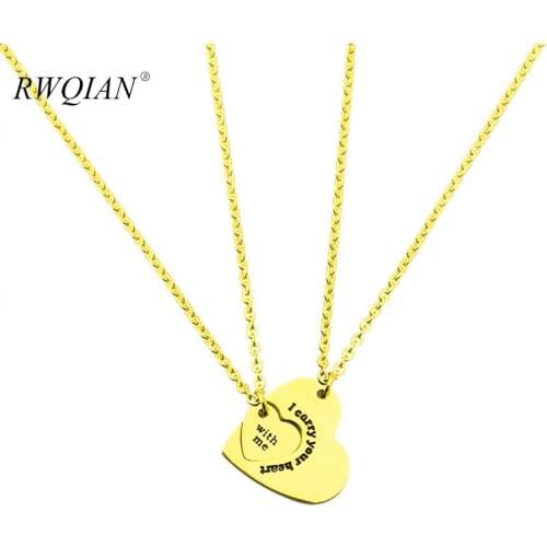 Couples Jewelry Custom Name Necklaces for Women Men Personalized Stainless Steel Pendant Necklaces for Mom Daughter DIY Gifts