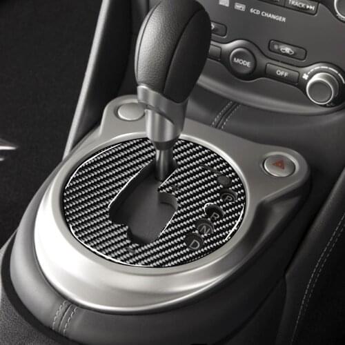 Fit For Nissan 370Z Z34 2009- Up Automatic Transmission Console Insert Sticker Carbon Fiber Gear Shift Panel Cover Trim