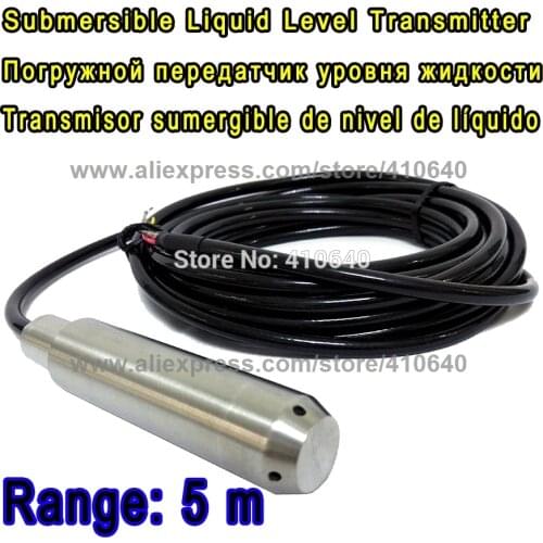 Submersible Liquid Level Transmitter Level Transducer Input Type Level Sensor 5M Range Suitable For Diesel With 6M Cable