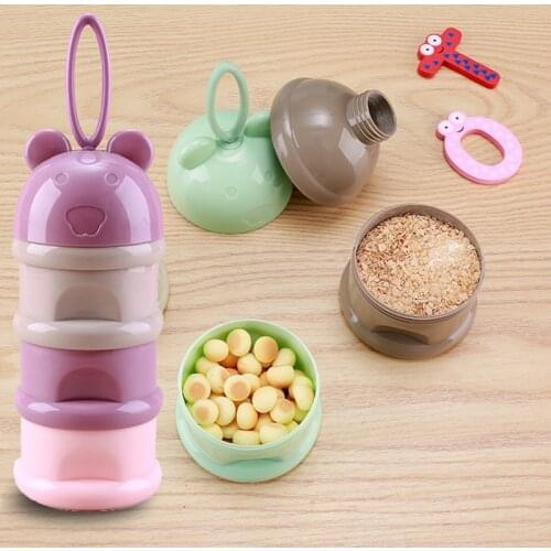 Portable Baby 3-Layer Food And Milk Powder Distribution Box For Children Supplementary Food Placement Box Kids Food Snack Box