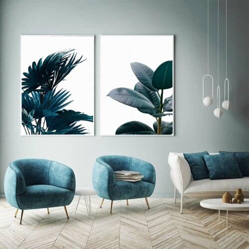 Tree Pink green leaf Poster Canvas Painting Photography peony Print Natural Botanical Wall Picture For Living Home Room Decor