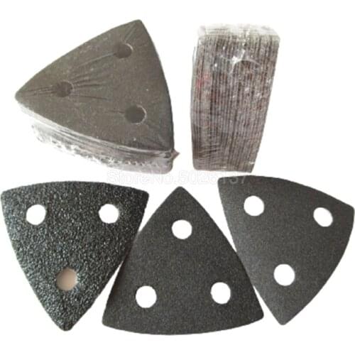 26PCs 80*80MM 3-HOLE Delta Sander Paper Hook & Loop Sandpaper Disc Abrasive Tools For Sanding Self-adhesive Triangle Sanderhook