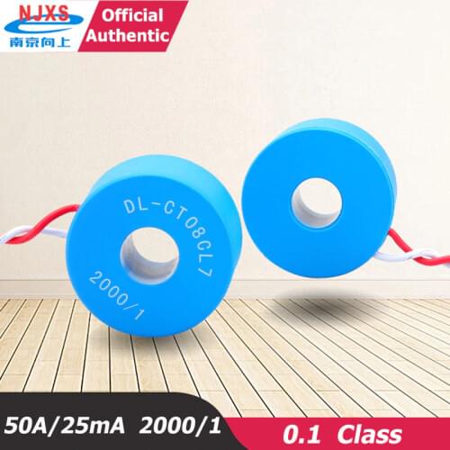 Small High Precision AC Current Transformer DL-CT08CL7 50A/25mA 100A/50mA 2000/1 Micro Current toroidal Transformer lead type