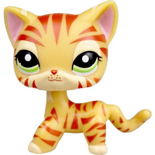 YASMINE Pet Shop Cat Tiger YELLOW Orange Short Hair Kitty LPS #1451