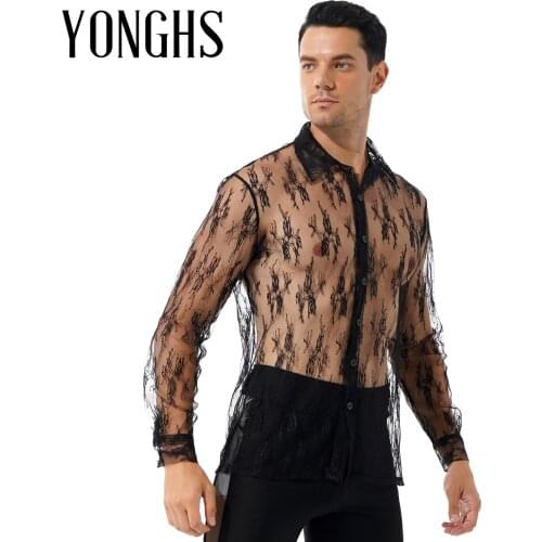 YONGHS Men's Long Shirts