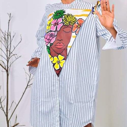 New Dashiki African Dresses For Women Vetement Femme Print Africa Shirt Dress African Clothes Dashiki Ankara Dresses Ladies 2021