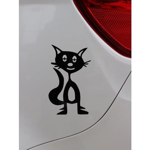 ZTTZDY 9.3*16.2CM Interesting cat Car Sticker Motorcycle Bumper Truck Vinyl Decal Black/Silver ZJ4-0238