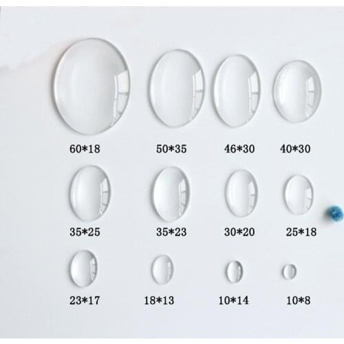 1 pack 10x14mm 13x18mm 18x25mm Oval Glass Cabochon Cameo Transparent Clear Flat Back Crystal Cabochon For DIY Jewelry Making