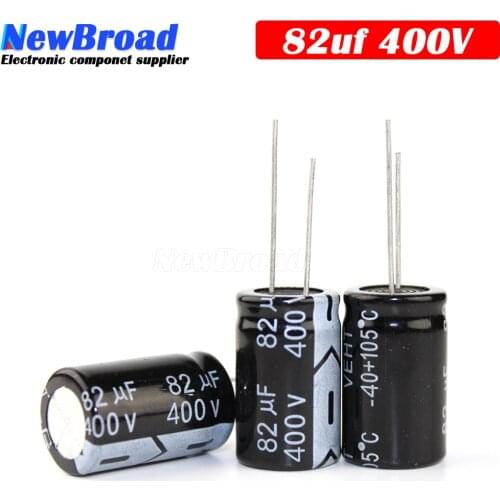 10PCS Original aluminum electrolytic capacitor 400V 82UF 450V 82UF plug-in multi specification 82UF 18*25 16*25 18*30MM Black