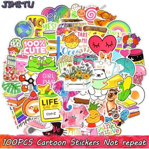 100 PCS Pink Anime Stickers Pack Funny Waterproof Decal Sticker for Kids DIY Skateboard Snowboard Laptop Suitcase Bicycle Guitar