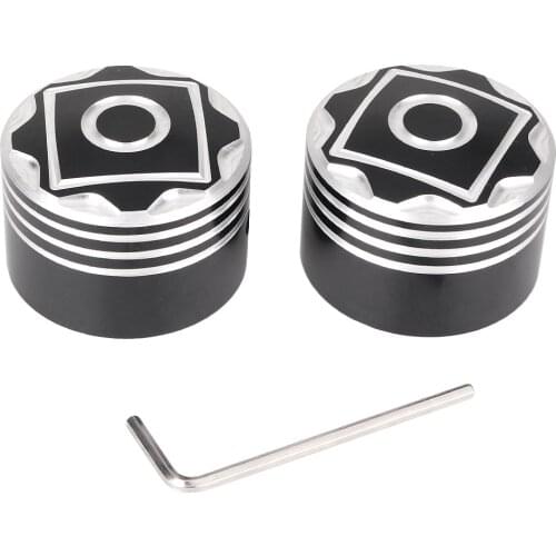 2Pcs Aluminum Motorcycle Front Axle Nut Cover Bolt Kits Universal For Harley Davidson Touring Dyna Softail XL 2008-2017