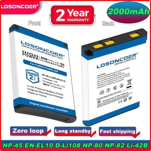 2100mAh NP-45,NP-45A NP-45S Li-40B EN-EL10 Li-42B NP-80 NP-82 Battery For Fujifilm JX200, JX205, JX210, JX250,JX255, JX280,JX290