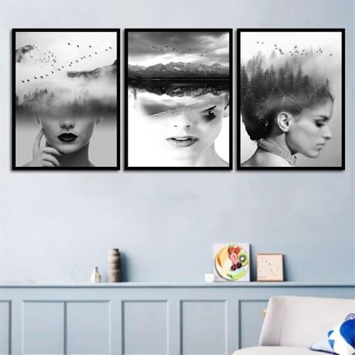 3 Pcs Forest Lady Canvas Painting Modern Home Decoration Living Room Bedroom Canvas Print Painting Wall Decor Picture