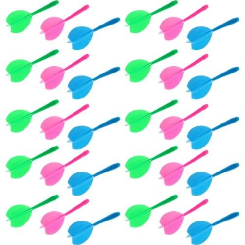30 pcs ABS Multicolor Darts Thread Plastic Darts Shafts Flights Combo Small Flights Darts for All 6mm Thread Barrels