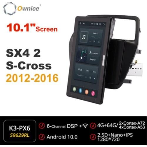 Ownice 720P Android 10.0 Car Radio ForSuzuki SX4 2 S-Cross 2012 2013 2014 GPS Multimedia Player Head Unit 10.1" IPS Rotatable