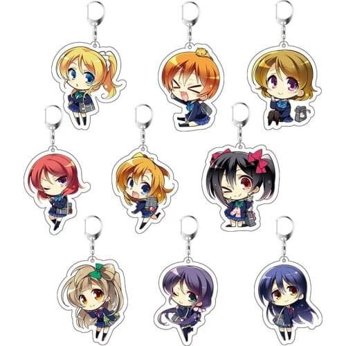 6cm Anime Keychain LoveLive Love Live Kotori Minami Nico Sleepy Cute Animal Twoside Print Keyrings Portachiavi Keychain
