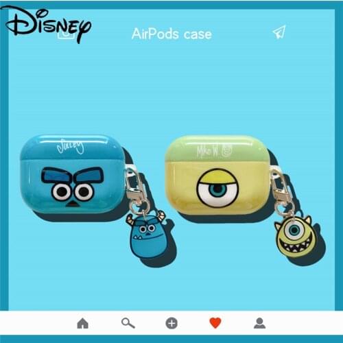 Disney cartoon cute hairy monster big eyeswireless earphone cover for iPhone airpods1/2/pro3 boy Bluetooth-compatible