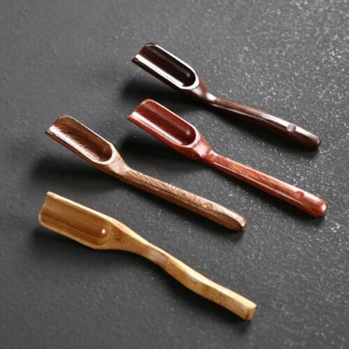 1Pcs Tea Accessories Chinese Kongfu Wooden Bamboo Retro Style Natural Tea Scoop Delicate Spoon Portable Bamboo Teaspoon