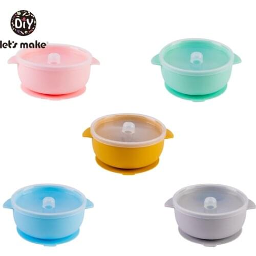 Lets Make Childrens Tableware For Kids Baby Feeding Bowl 1pc Non-Slip Childrens Dishes For Games Waterproof Sucker Silicone