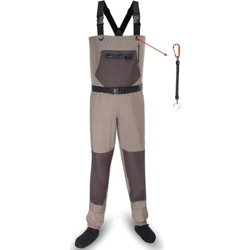 Breathable stocking foot Chest Waders Hunting Wading Pants and Fly Fishing Wading Shoes Felt Sole Fishing Boots
