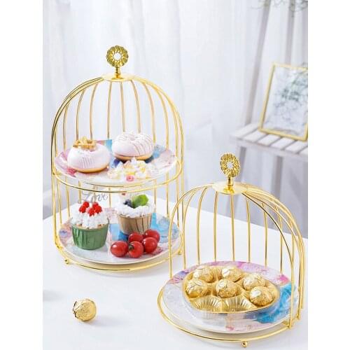 European Decker Plates Gold Plating Bird Holder Household Cosmetics Storage Dishes