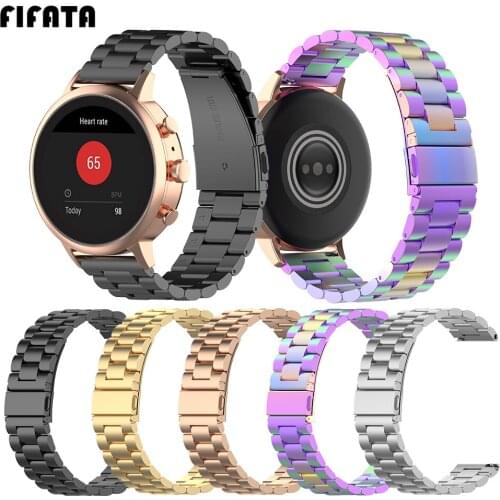 FIFATA Stainless Steel Metal Watch Strap For Fossil Women' Gen 4/3 Venture HR/Sport/Q Vanture/Q Tailor Replacement Wristband