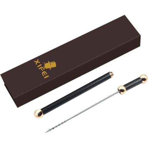 Perfect Cigar Draw Enhancer Tool Stainless Steel Needle Drilled Burr Dredge Hole Punch Portable Carbon Fiber Smoking Accessories