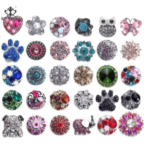 RoyalBeier 1Pcs Dog Snap Button Butterfly Snap Buttons Mixture High Grade For 18mm Snap Bracelet Snap Jewelry KZ0380f