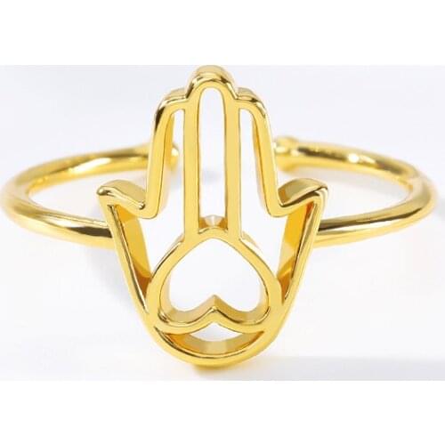 2019 Fashion Hand Heart Irregular Hollow Ring For Women Lucky Charm Boho Jewelry Adjustable Mens Ring Bague Femme Best Friends