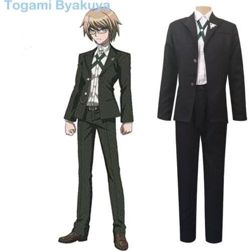 Mens Anime Togami Byakuya Cosplay Uniform Jacket Pants Full Set Costume Halloween
