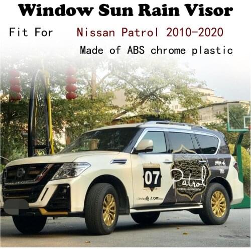ABS Chrome plastic Window Visor Vent Shades Sun Rain Guard car accessories For Nissan Patrol Infiniti QX56 QX80 2010-2020