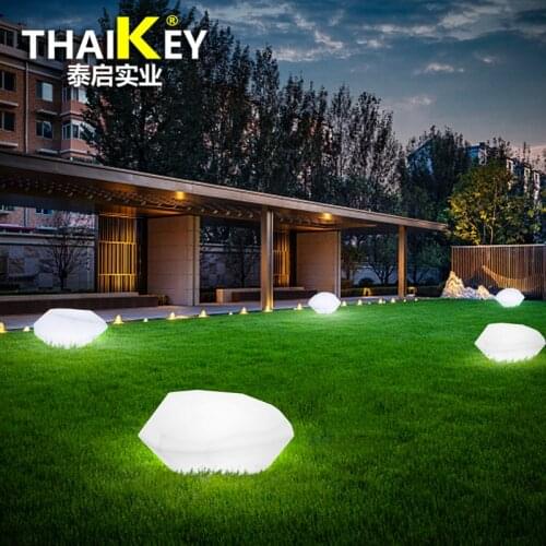Beautiful RGB Solar Garden Light Outdoor Waterproof Cobblestone Shape Decoration Lights Night Light For Lawn Ground Yard