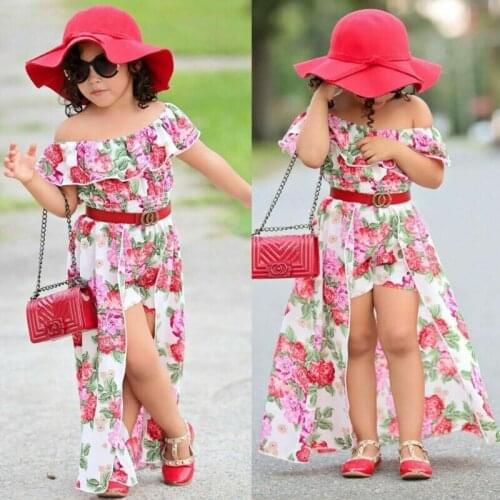 UK Baby Girls Summer Clothes Princess Floral Party Tops Shorts Dresses 2020