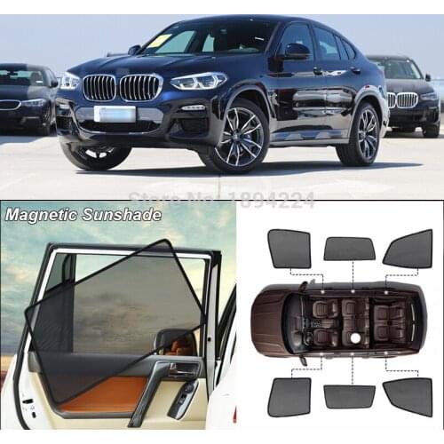 Car Side Windows Magnetic Sun Shade UV Protection Ray Blocking Mesh Visor For BMW X4 2014-2019