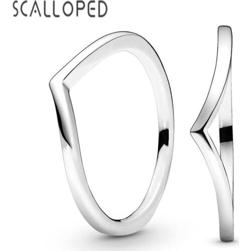 SCALLOPED Trendy Minimalist Polished Wishbone Ring For Women High Quality Copper Alloy Princess Wish Series Fashion Jewellery