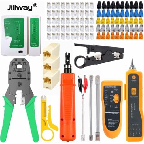 Jillway LAN Network Repair Tool Kit tester RJ45 CAT5 Crimping pliers Portable Cable Tester Wire Tracker Line maintenance tool