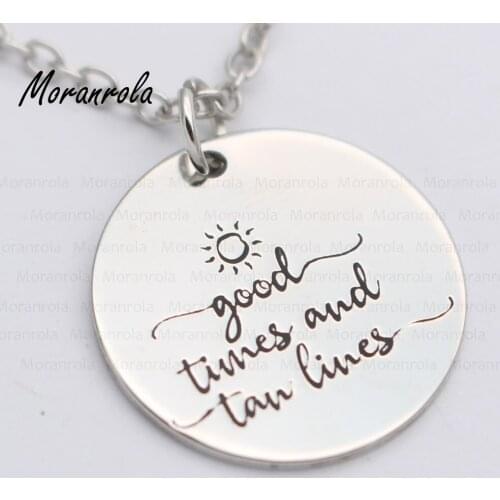 New arried" good times and tan lines "Copper necklace Keychain,charm Hand Stamped Jewelry Vacation Summer Beach necklace Ocean