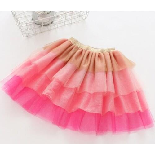 New Arrival Children Skirt Girls Lace Tutu Skirt Gradient Gauze Skirts Kids Princess Skirt Fit 2-7 Age