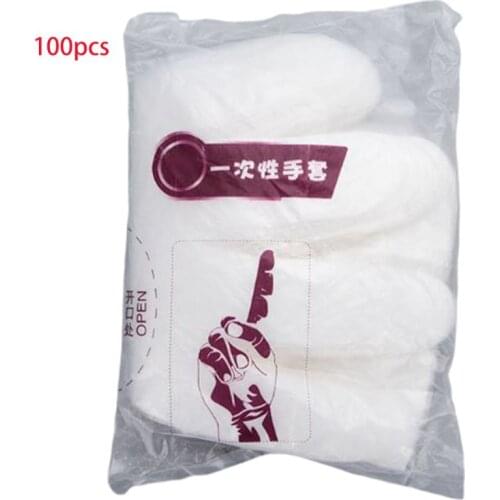 Disposable Clear Non-Slip Thicken PE Plastic Gloves for Food Prep Handling Cook