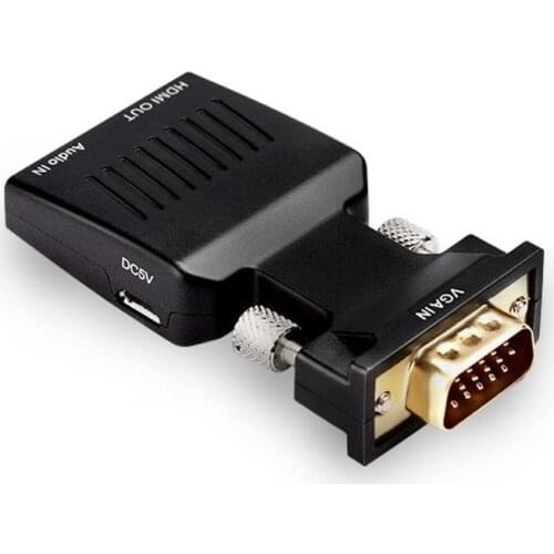 VGA Male To HDMI-compatible Female Converter with Audio Cables 480P/720P/1080P for PS3/4 HDTV Monitor Projector PC Laptop TV-Box