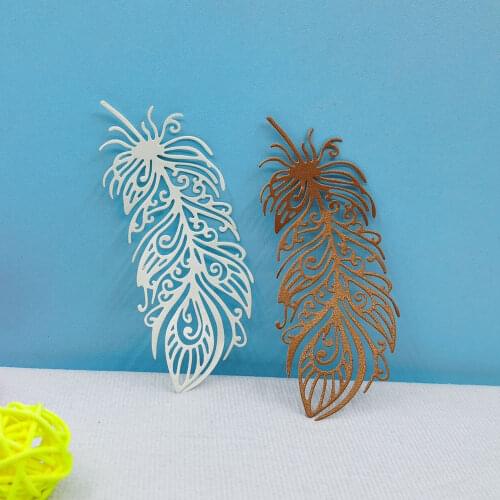 Feather Scrapbooking Cutting Dies Slimline Card Dies Metal Die Cutters For Scrapbooking Crafts Card Making Supplies Diy