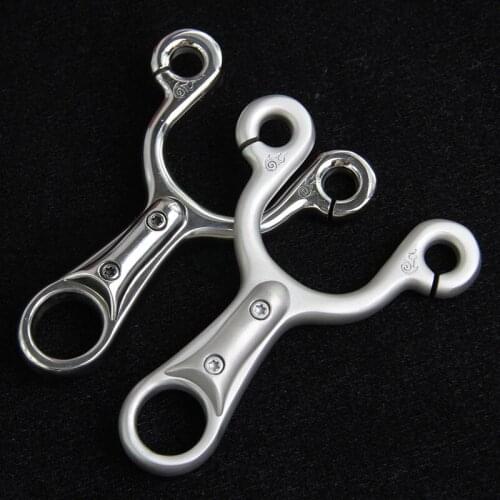 Straight 304 stainless stee CNC high-end round eye patch traditional slingshot. Non-casting wire cutting slingshot