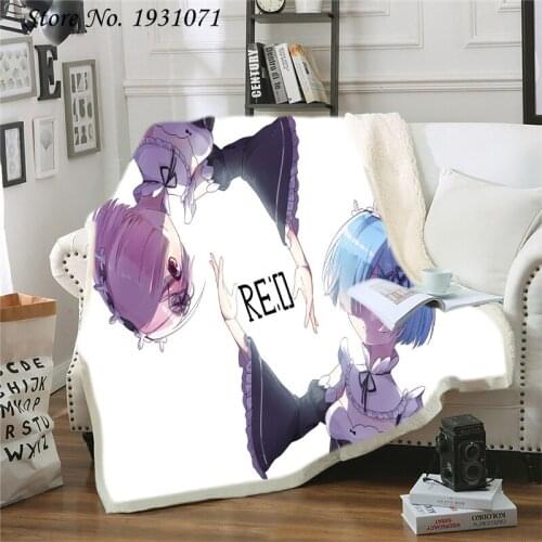 Re: Life a Different World from Zero Rem 3D Print Throw Plush Sherpa Blanket Thin Quilt Sofa Chair Bedding Supply Adults Kids 03